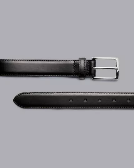CHARLES TYRWHITT Leather Formal Belt - Black 4 CHARLES TYRWHITT Leather Formal Belt - Black - Image 2