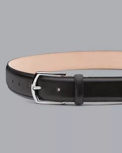 CHARLES TYRWHITT Made In England Leather Formal Belt - Black