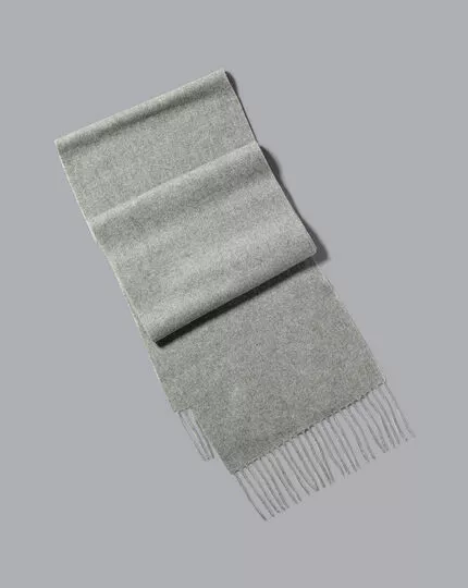 CHARLES TYRWHITT Cashmere Scarf - Grey 3 CHARLES TYRWHITT Cashmere Scarf - Grey