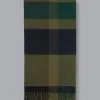 CHARLES TYRWHITT Cashmere Check Scarf - Olive Green -Charles Tyrwhitt Shop ACC0232OLV MAIN