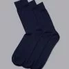 CHARLES TYRWHITT Cotton Rich 3 Pack Socks - Navy -Charles Tyrwhitt Shop ACK0260NAV MAIN