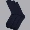 CHARLES TYRWHITT Merino Wool Blend 3 Pack Socks - Denim B -Charles Tyrwhitt Shop ACK0262NAV MAIN