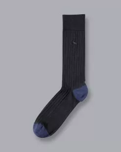 CHARLES TYRWHITT Cotton Rib Socks - Black