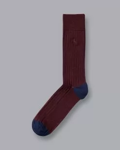 CHARLES TYRWHITT Cotton Rib Socks - Win