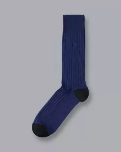 CHARLES TYRWHITT Cotton Rib Socks - French B