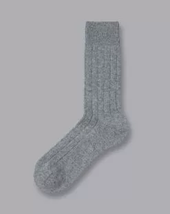 CHARLES TYRWHITT Cashmere Bed Socks - Light Grey