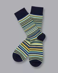 CHARLES TYRWHITT Stripe Socks - Petrol B