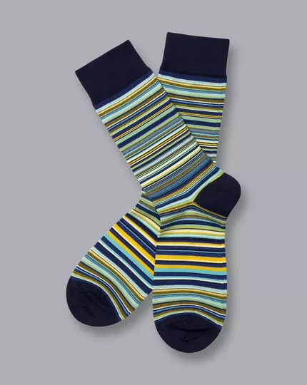 CHARLES TYRWHITT Stripe Socks - Petrol B 3 CHARLES TYRWHITT Stripe Socks - Petrol B