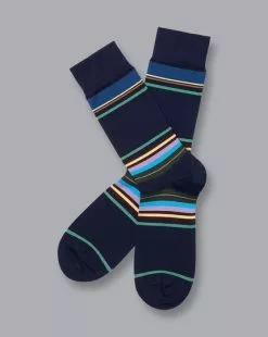 CHARLES TYRWHITT Block Stripe Socks - French B