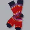CHARLES TYRWHITT Block Stripe Socks - R 1 CHARLES TYRWHITT Block Stripe Socks - R -Charles Tyrwhitt Shop ACK0356RED FULL