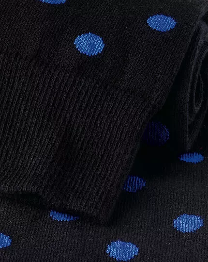CHARLES TYRWHITT Spot Socks - Black & Cobalt B 4 CHARLES TYRWHITT Spot Socks - Black & Cobalt B - Image 2