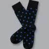 CHARLES TYRWHITT Spot Socks - Black & Cobalt B -Charles Tyrwhitt Shop ACK0369BLK FULL
