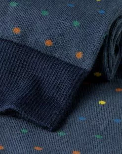 CHARLES TYRWHITT Spot Socks - Steel Blue M 5 CHARLES TYRWHITT Spot Socks - Steel Blue M -Charles Tyrwhitt Shop ACK0369STL DETAIL