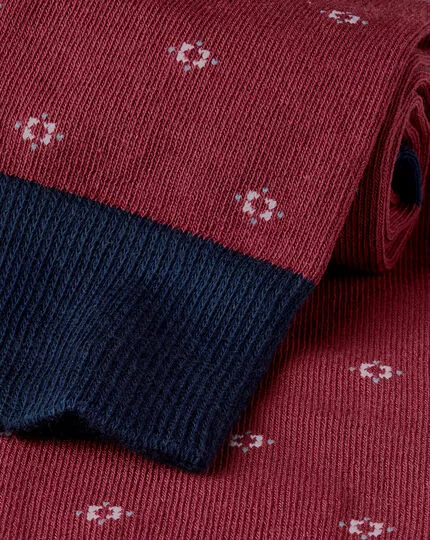 CHARLES TYRWHITT Geo Socks - Maroon R 4 CHARLES TYRWHITT Geo Socks - Maroon R - Image 2