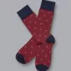 CHARLES TYRWHITT Geo Socks - Maroon R -Charles Tyrwhitt Shop ACK0370MRN FULL
