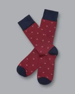 CHARLES TYRWHITT Geo Socks - Maroon R