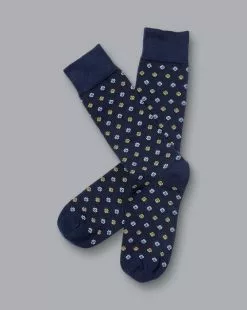 CHARLES TYRWHITT Geo Socks - Navy