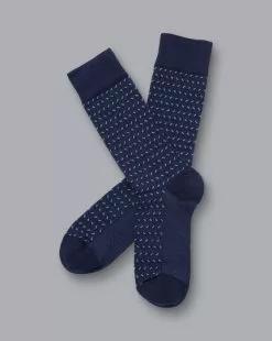 CHARLES TYRWHITT Mini Herringbone Socks - Denim B