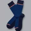 CHARLES TYRWHITT Fine Stripe Socks - Cobalt Blue & Navy -Charles Tyrwhitt Shop ACK0373COB FULL