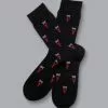 CHARLES TYRWHITT Lobster Reading The Newspaper Motif Socks - Black