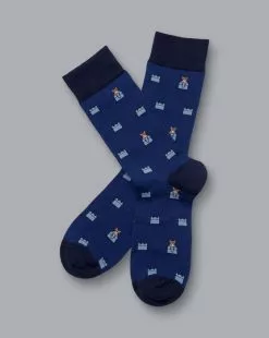 CHARLES TYRWHITT Cat Out A Bag Motif Socks - French B