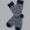 CHARLES TYRWHITT Squirrel Playing Golf Motif Socks - Steel B -Charles Tyrwhitt Shop ACK0375STL FULL