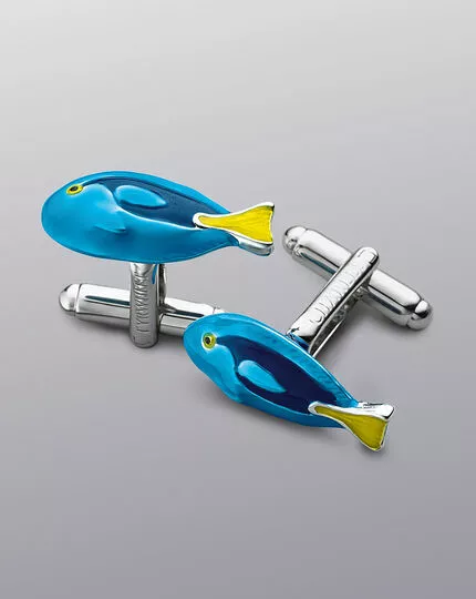 CHARLES TYRWHITT Fish Cufflinks - Turquoise B 3 CHARLES TYRWHITT Fish Cufflinks - Turquoise B