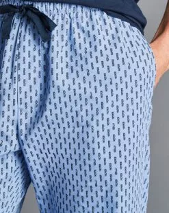 CHARLES TYRWHITT Glasses Motif Pajama Bottoms - Cornflower B -Charles Tyrwhitt Shop ACN0045CFW MODEL DETAIL