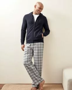CHARLES TYRWHITT Check Pajama Bottoms - Grey & Navy -Charles Tyrwhitt Shop ACN0045HBL L