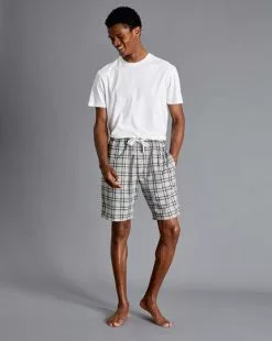 CHARLES TYRWHITT Check Pajama Shorts - Grey & Navy