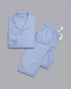 CHARLES TYRWHITT End-on-End Pyjama Set - Light B -Charles Tyrwhitt Shop ACN0055LBU FULL