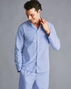 CHARLES TYRWHITT End-on-End Pyjama Set - Light B -Charles Tyrwhitt Shop ACN0055LBU MODEL FRONT