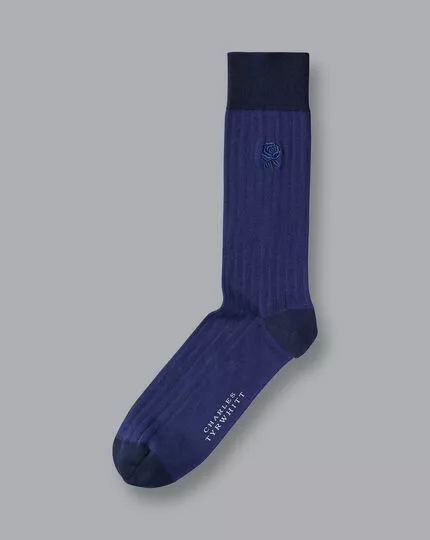 CHARLES TYRWHITT England Rugby Cotton Rib Socks - French B 3 CHARLES TYRWHITT England Rugby Cotton Rib Socks - French B