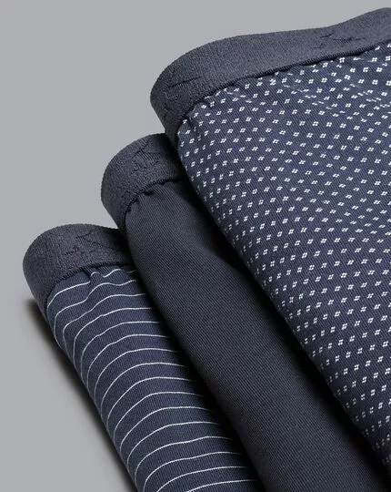 CHARLES TYRWHITT 3 Pack Cotton Stretch Patterned Jersey Trunks - French B 4 CHARLES TYRWHITT 3 Pack Cotton Stretch Patterned Jersey Trunks - French B - Image 2