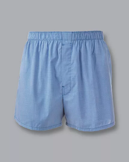 CHARLES TYRWHITT Micro Grid Woven Boxers - Royal B 3 CHARLES TYRWHITT Micro Grid Woven Boxers - Royal B