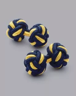 CHARLES TYRWHITT Knot Cufflinks - Indigo Blue & Sunflow
