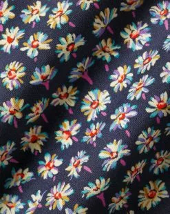 CHARLES TYRWHITT Made With Liberty Fabric Daisy Print Semi-Spread Collar Shirt - Navy 13 CHARLES TYRWHITT Made With Liberty Fabric Daisy Print Semi-Spread Collar Shirt - Navy -Charles Tyrwhitt Shop CSB0052NAV FABRIC DETAIL