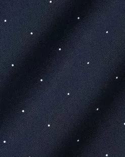 CHARLES TYRWHITT Semi-Spread Collar Non-Iron Spot Print Shirt - Navy -Charles Tyrwhitt Shop CSB0070NAV FABRIC DETAIL