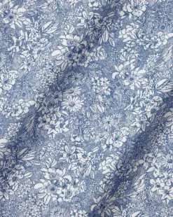 CHARLES TYRWHITT Made With Liberty Fabric Linear Print Semi-Spread Collar Shirt - Royal B -Charles Tyrwhitt Shop CSB0092RYL FABRIC DETAIL