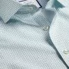 CHARLES TYRWHITT Semi-Spread Collar Non-Iron Petal Print Shirt - Aqua Green