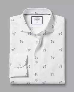 CHARLES TYRWHITT Semi-Spread Collar Non-Iron Dalmatian Print Shirt - M 11 CHARLES TYRWHITT Semi-Spread Collar Non-Iron Dalmatian Print Shirt - M -Charles Tyrwhitt Shop CSB0200MLT FOLD SINGLE