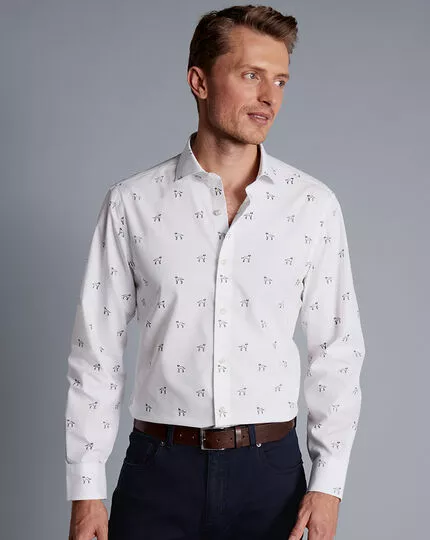 CHARLES TYRWHITT Semi-Spread Collar Non-Iron Dalmatian Print Shirt - M 4 CHARLES TYRWHITT Semi-Spread Collar Non-Iron Dalmatian Print Shirt - M - Image 2