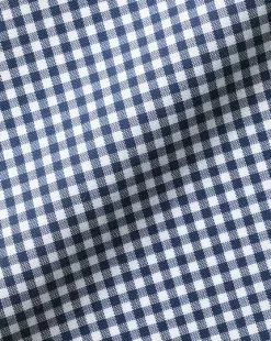 CHARLES TYRWHITT Button-Down Collar Non-Iron Stretch Mini Gingham Short Sleeve Shirt - French B 11 CHARLES TYRWHITT Button-Down Collar Non-Iron Stretch Mini Gingham Short Sleeve Shirt - French B -Charles Tyrwhitt Shop CSN0354FRE FABRIC DETAIL