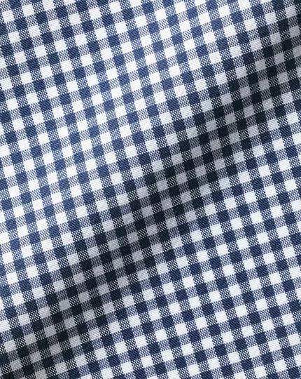 CHARLES TYRWHITT Button-Down Collar Non-Iron Stretch Mini Gingham Short Sleeve Shirt - French B 7 CHARLES TYRWHITT Button-Down Collar Non-Iron Stretch Mini Gingham Short Sleeve Shirt - French B - Image 5