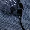 CHARLES TYRWHITT Button-Down Collar Non-Iron Stretch Poplin Mini Gingham Shirt - Indigo B -Charles Tyrwhitt Shop CSN0368IDG COLLAR DETAIL