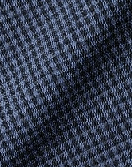 CHARLES TYRWHITT Button-Down Collar Non-Iron Stretch Poplin Mini Gingham Shirt - Indigo B 7 CHARLES TYRWHITT Button-Down Collar Non-Iron Stretch Poplin Mini Gingham Shirt - Indigo B - Image 5