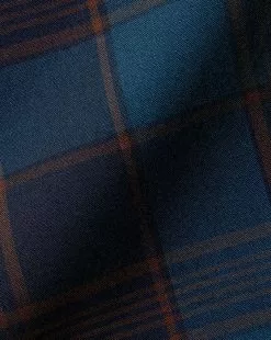 CHARLES TYRWHITT Button-Down Collar Non-Iron Stretch Poplin Tartan Check Shirt - R -Charles Tyrwhitt Shop CSN0368RST FABRIC DETAIL