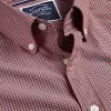 CHARLES TYRWHITT Button-Down Collar Non-Iron Stretch Poplin Mini Gingham Shirt - Light Coral Pink