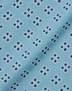 CHARLES TYRWHITT Button-Down Collar Non-Iron Stretch Poplin Diamond Print Shirt - Aqua Green -Charles Tyrwhitt Shop CSN0399AQA FABRIC DETAIL