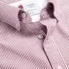 CHARLES TYRWHITT England Rugby Button-Down Collar Washed Oxford Stripe Shirt - Wine R -Charles Tyrwhitt Shop CSQ0032WNE COLLAR DETAIL